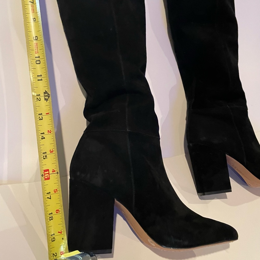SOLD: Thigh high black suede leather Vince Camuto 8 1/2 boots SOLD